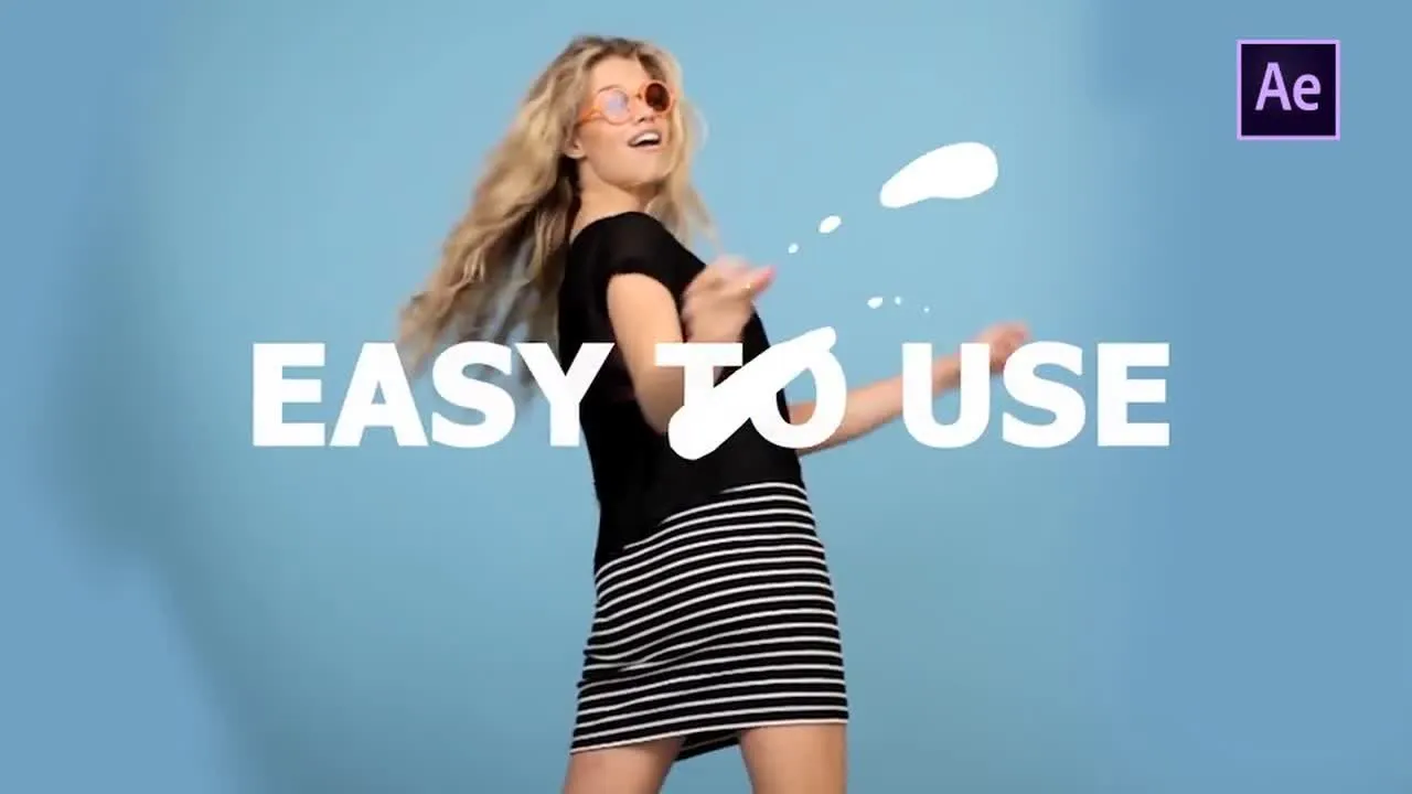 邪恶的手绘元素徽标展示像素设计精选AE模板