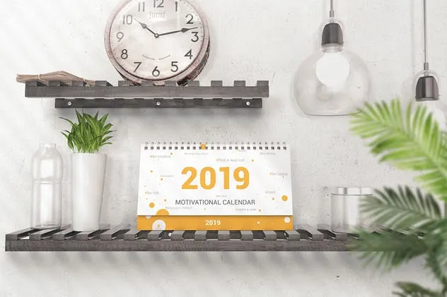 各式各样的桌面日历/台历设计展示样机模板 Various Desktop Calendars Mockup插图(2)