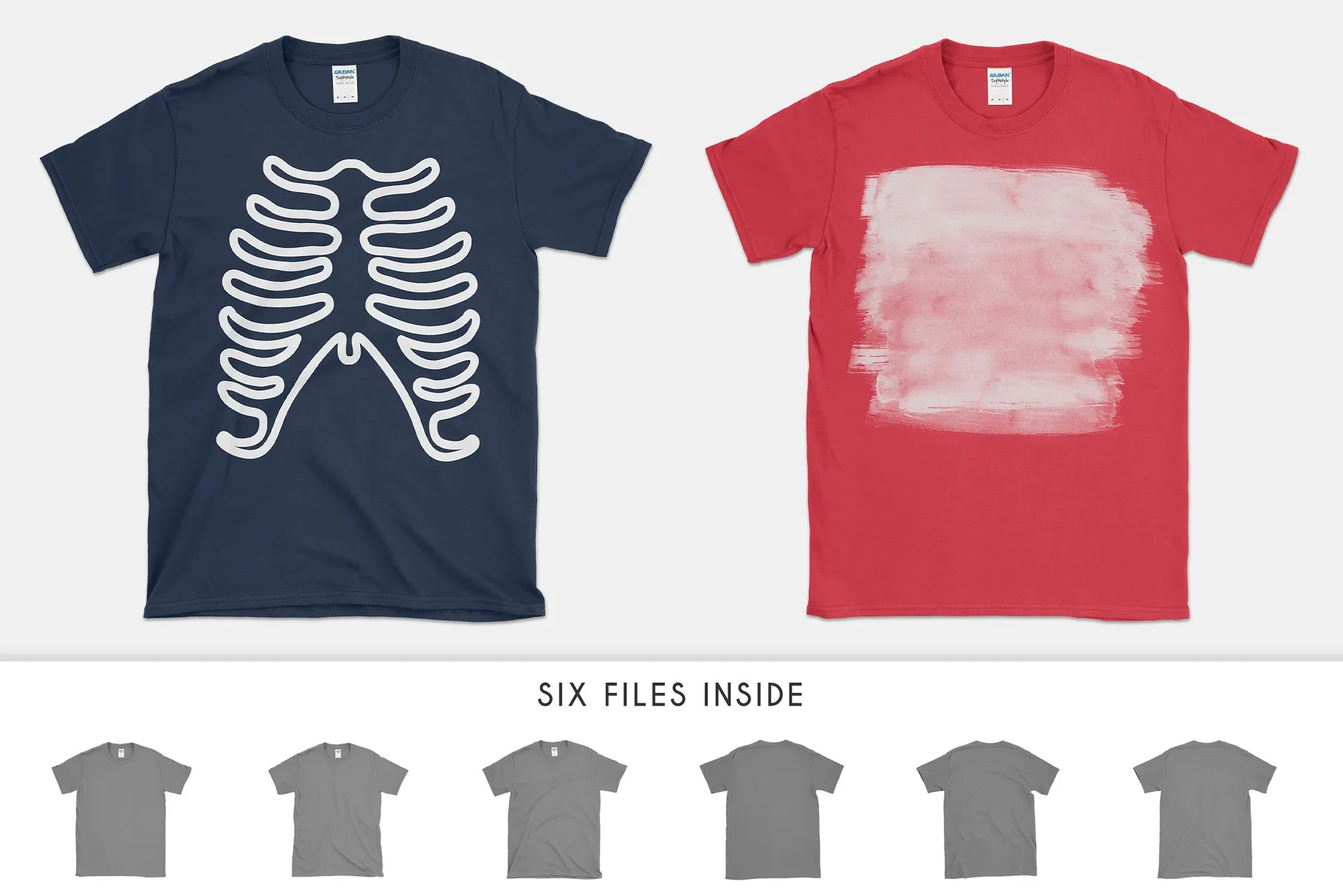 Gildan 64000 T恤设计样机模板 Gildan 64000 Softstyle Shirt Mockups插图(3)