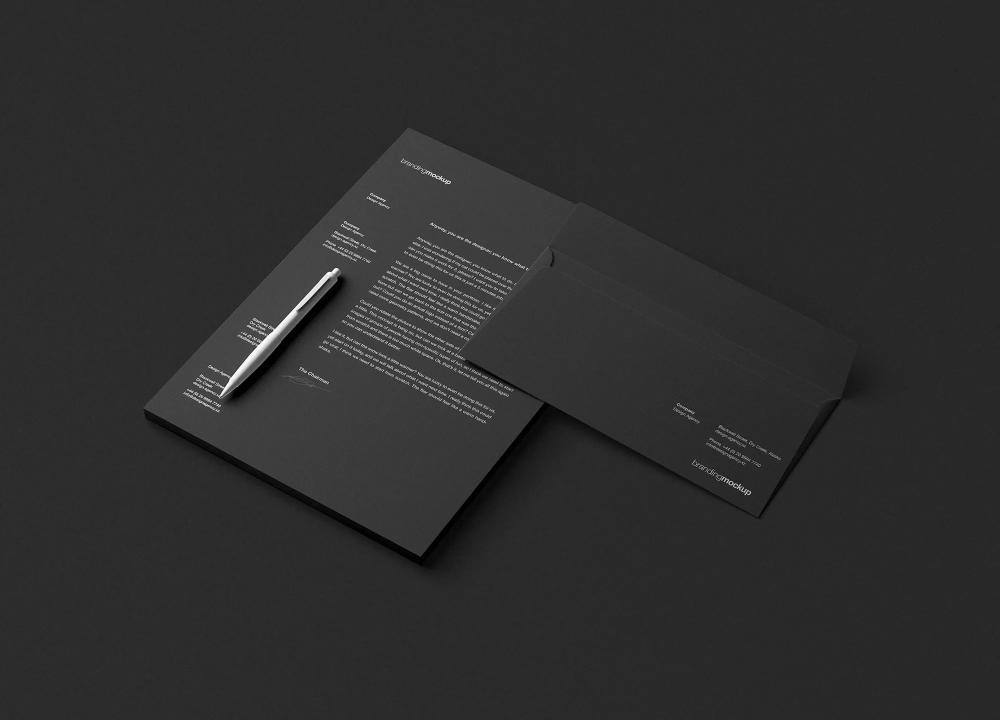 信笺和信封设计品牌样机PSD模板 Letterhead and Envelope Branding Mockup (PSD)插图(1)