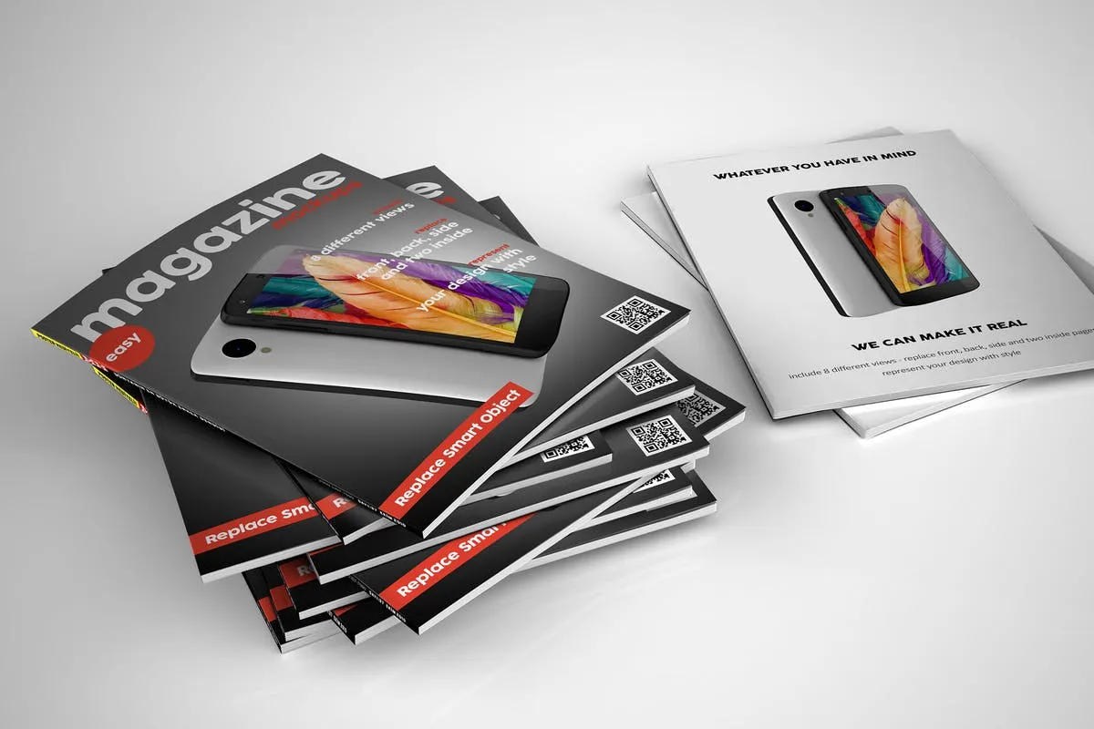 杂志封面封底设计样机模板 Magazin Mock Up插图