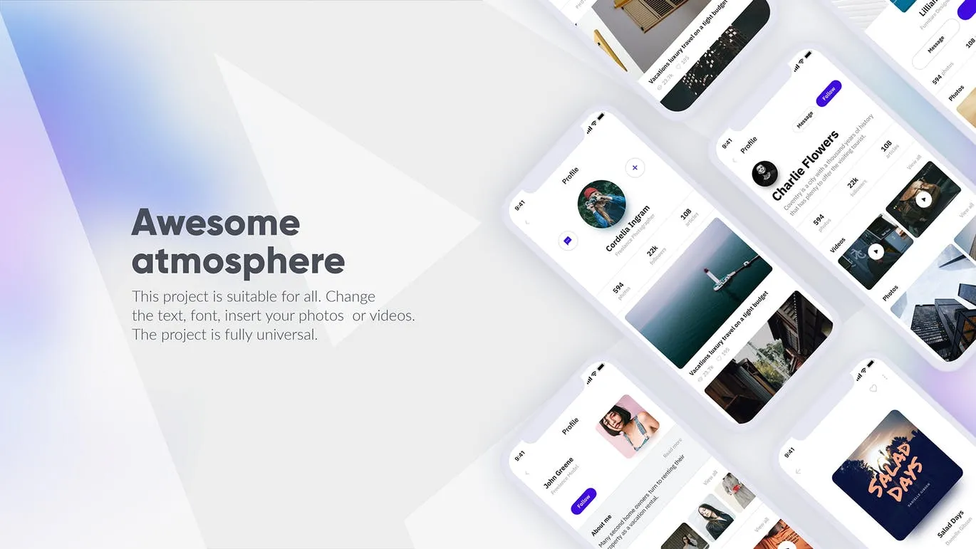 APP应用UI界面设计效果图预览白色iPhone手机样机套装 White iPhone Mockup插图(4)