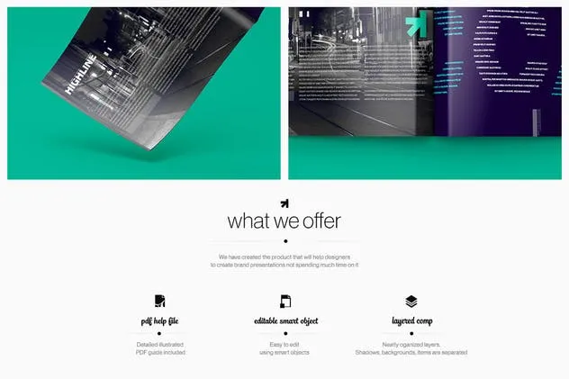 A4时尚杂志宣传册样机模板 Horizontal A4 Magazine Catalog Mockup插图(1)