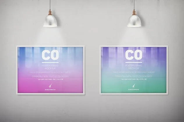 优雅海报画框样机模板 C0 Elegant Poster Frame Mock-Ups插图(11)