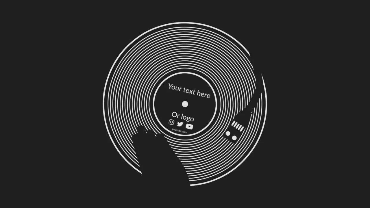 干净创意的黑胶唱片移除展示徽标像素设计精选AE模板
