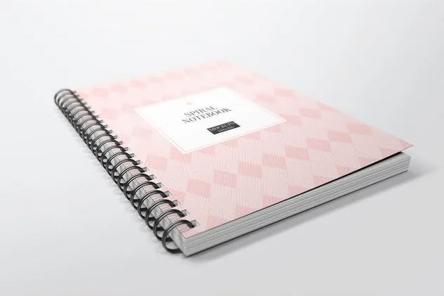A5规格活页记事本样机 A5 Spiral Notebook Mockups插图(2)