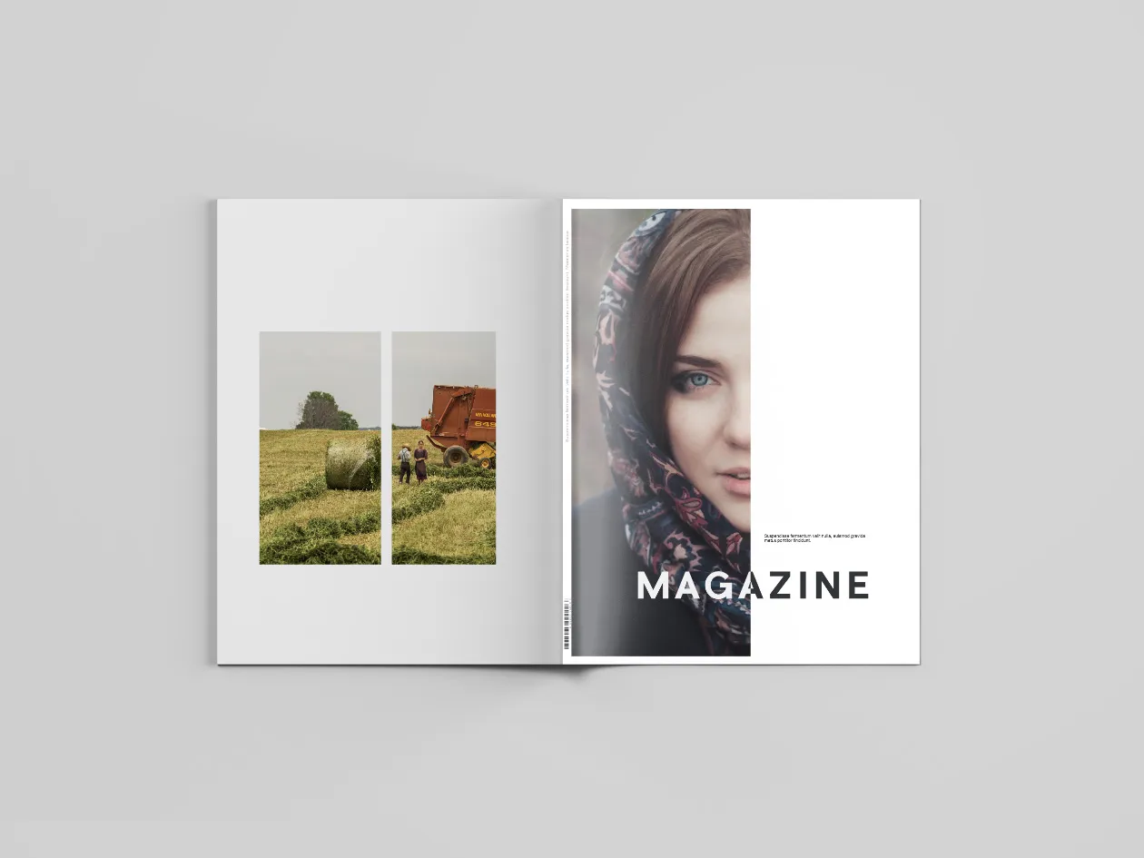 信纸尺寸标准杂志版式设计预览样机 Letter Size Magazine Mockup