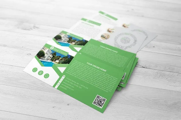 宣传推广广告传单样机 DL Flyer Mock-Up插图(2)