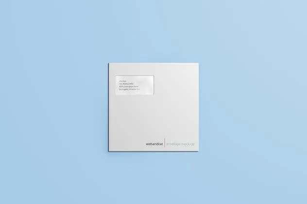 方形信封设计图样机素材库精选模板 Square Envelope Mock-up插图(9)