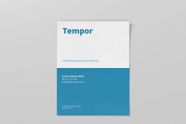 折叠型企业名片卡片平铺样机 Folded Business Card Mockup – Horizontal插图(11)