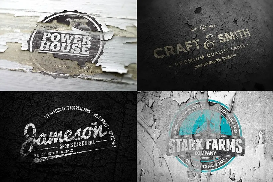复古怀旧风格Logo样机 Vintage Logo Mock-ups插图(1)