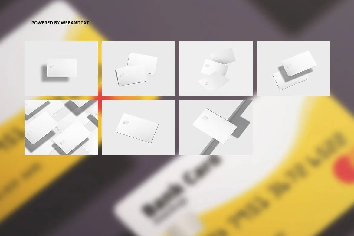 银行卡/会员卡版面设计效果图素材库精选模板 Bank / Membership Card Mockup插图(2)