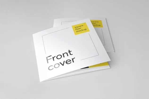 简约三折页方形传单样机 Tri-Fold Square Flyer Mockup插图(4)