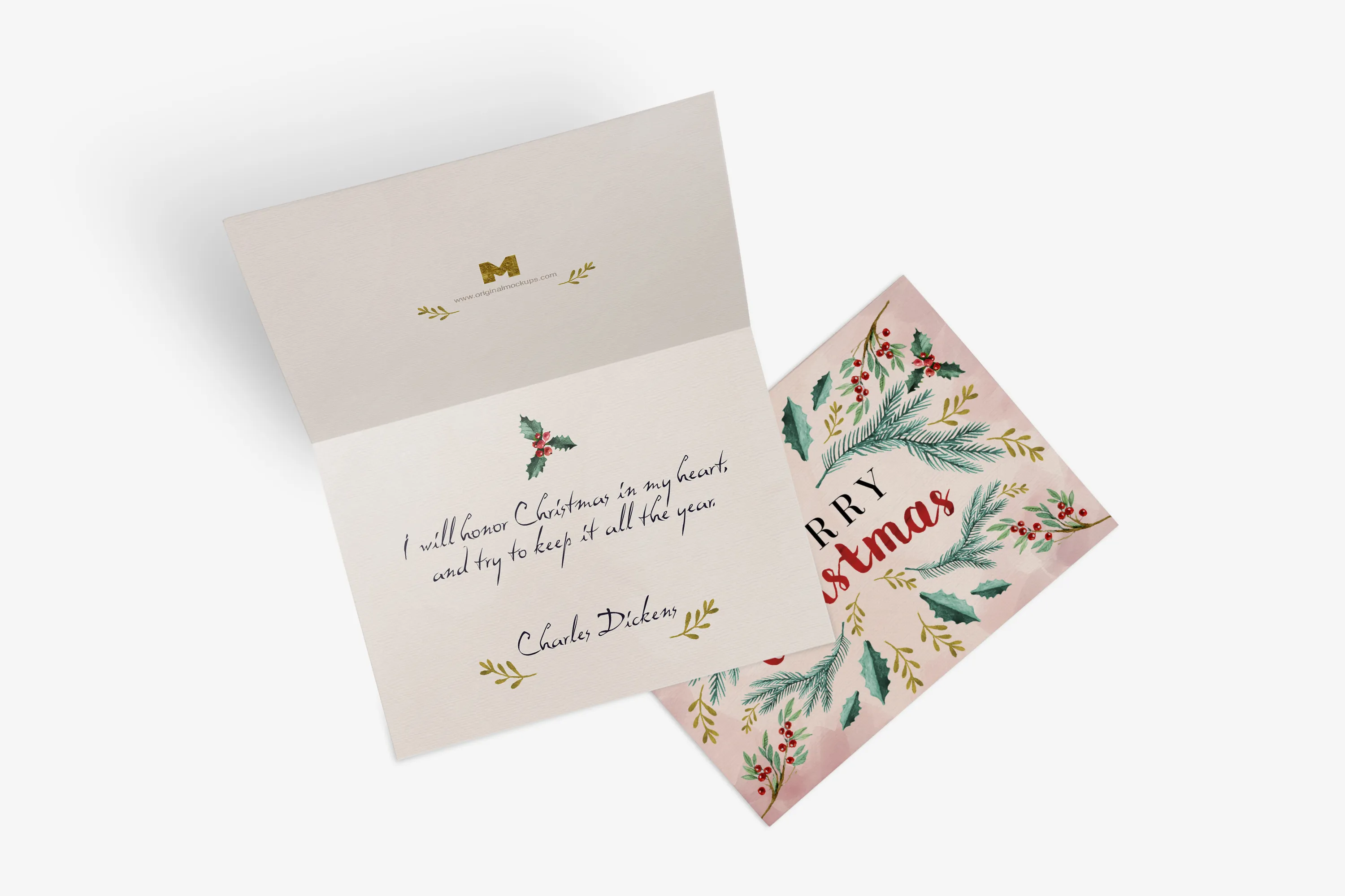 贺卡邀请卡封面amp;内页设计效果图样机03 Greeting Card Mockup 03