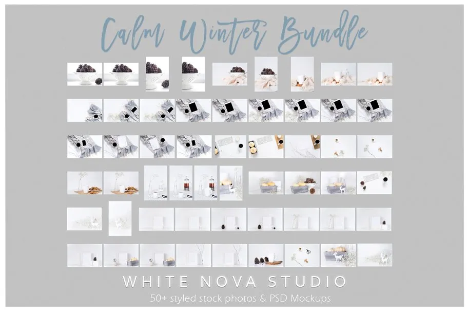 冷色调场景样机模板 Calm Stock Photos Bundle插图(8)