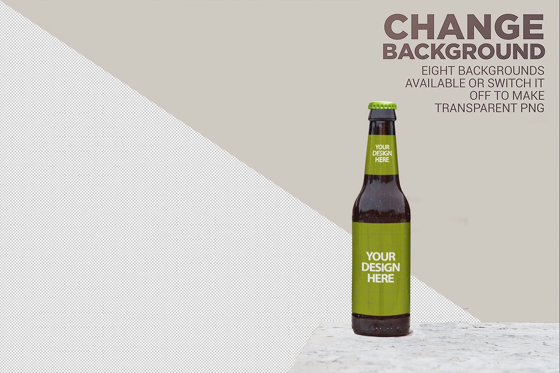 车库场景啤酒瓶外观设计预览样机 Garage Beer Mockup插图(6)