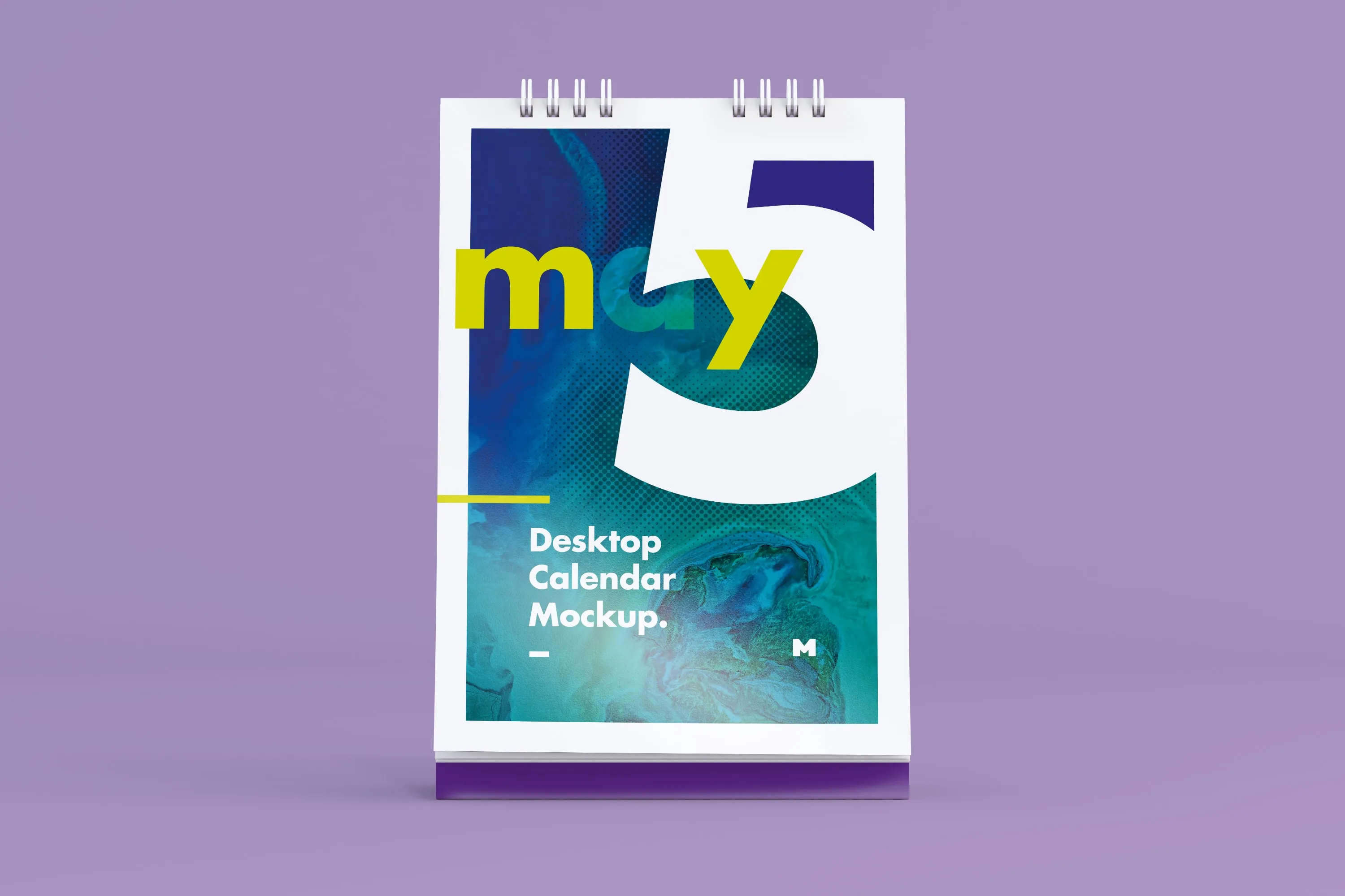 纵向桌面日历设计前视图样机模板 Desktop Portrait Calendar Mockup in Front View插图(2)