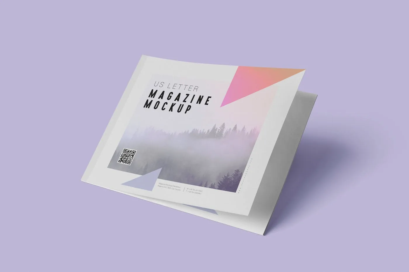 美国信纸规格杂志版式设计效果图样机 Magazine Mockup – US Letter Landscape插图(1)