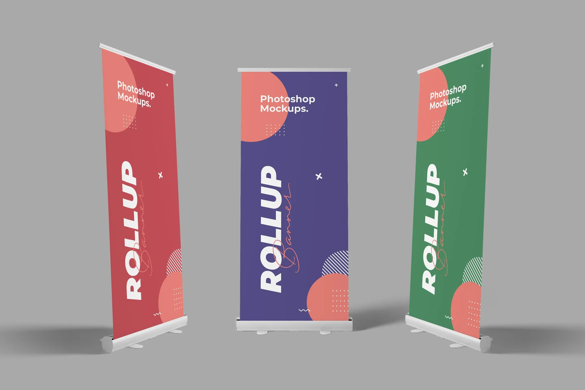 易拉宝X展架海报Banner设计效果图样机像素设计精选 Roll Up Banner Mockups