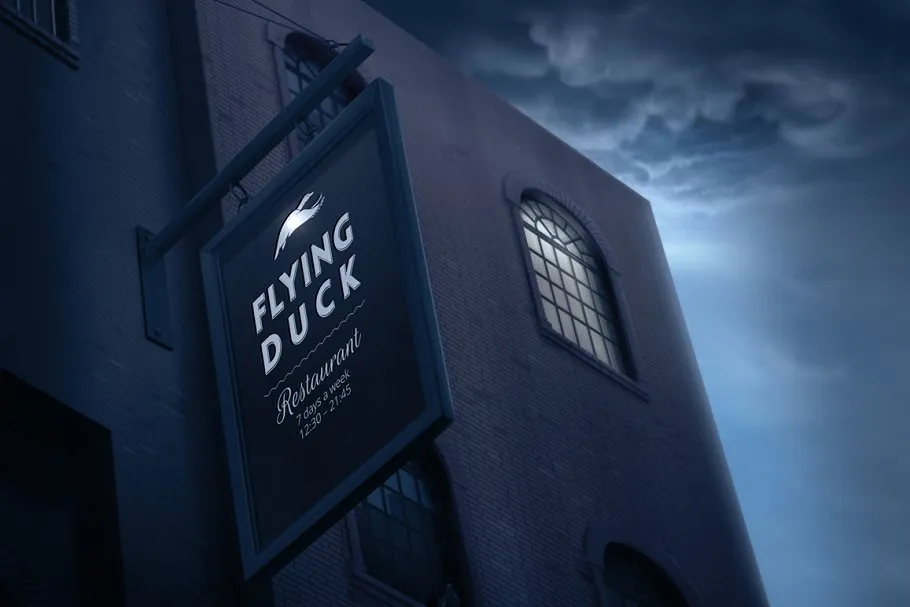 复古风格店招招牌样机 Vintage signboard mock-up插图(1)