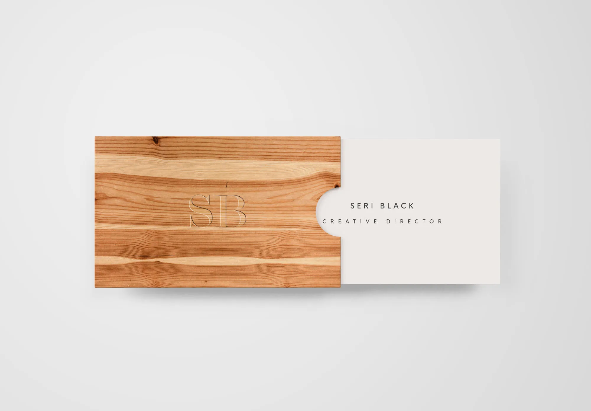 木制名片盒＆名片设计样机模板 Wooden Box Business Card Mockup