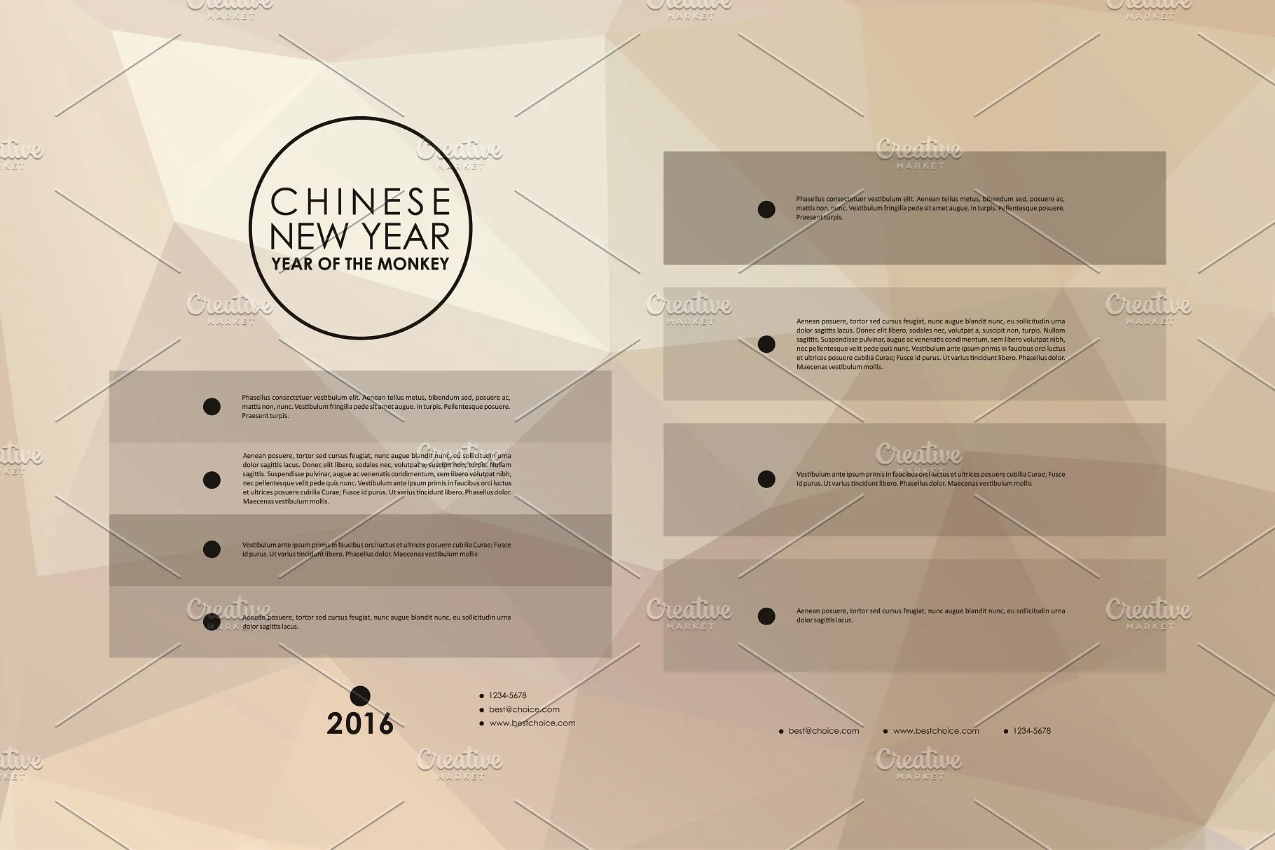 中国新年主题配色画册模板 Chinese New Year Brochures插图(3)