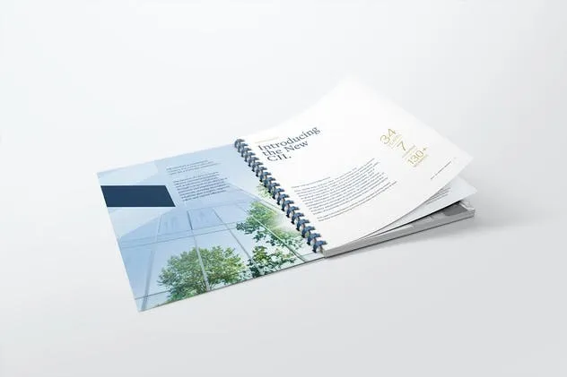 高档活页笔记本记事本印刷品样机 Comb Bound Book Mockups插图(4)