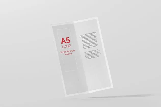 A5长方形双折页餐牌/宣传册样机 A5 Long Bi-Fold Brochure Mock-Up插图(9)