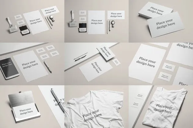 企业品牌办公文具等距样机模板 Branding / Identity Mock-up插图(10)