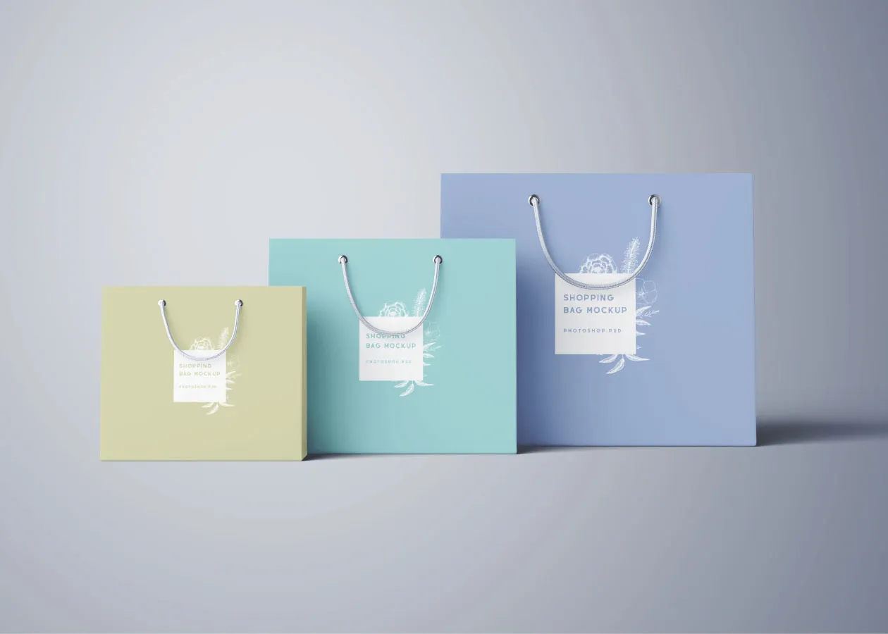 购物袋定制设计外观设计PSD样机模板 Shopping Bag Mockup – PSD插图(6)