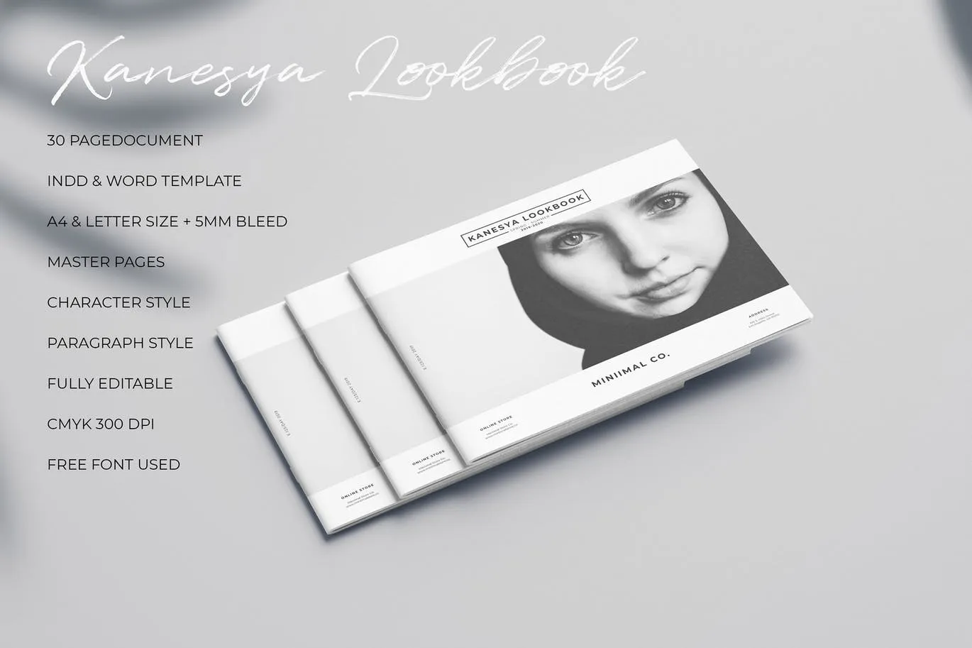 现代简约设计风格横版产品手册/画册设计模板 Lookbook Landscape