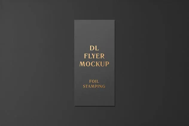 高端烫金文字铝箔DL传单样机 DL Flyer With Foil Stamping Mockup插图(1)