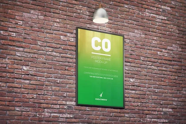 优雅海报画框样机模板 C0 Elegant Poster Frame Mock-Ups插图(2)