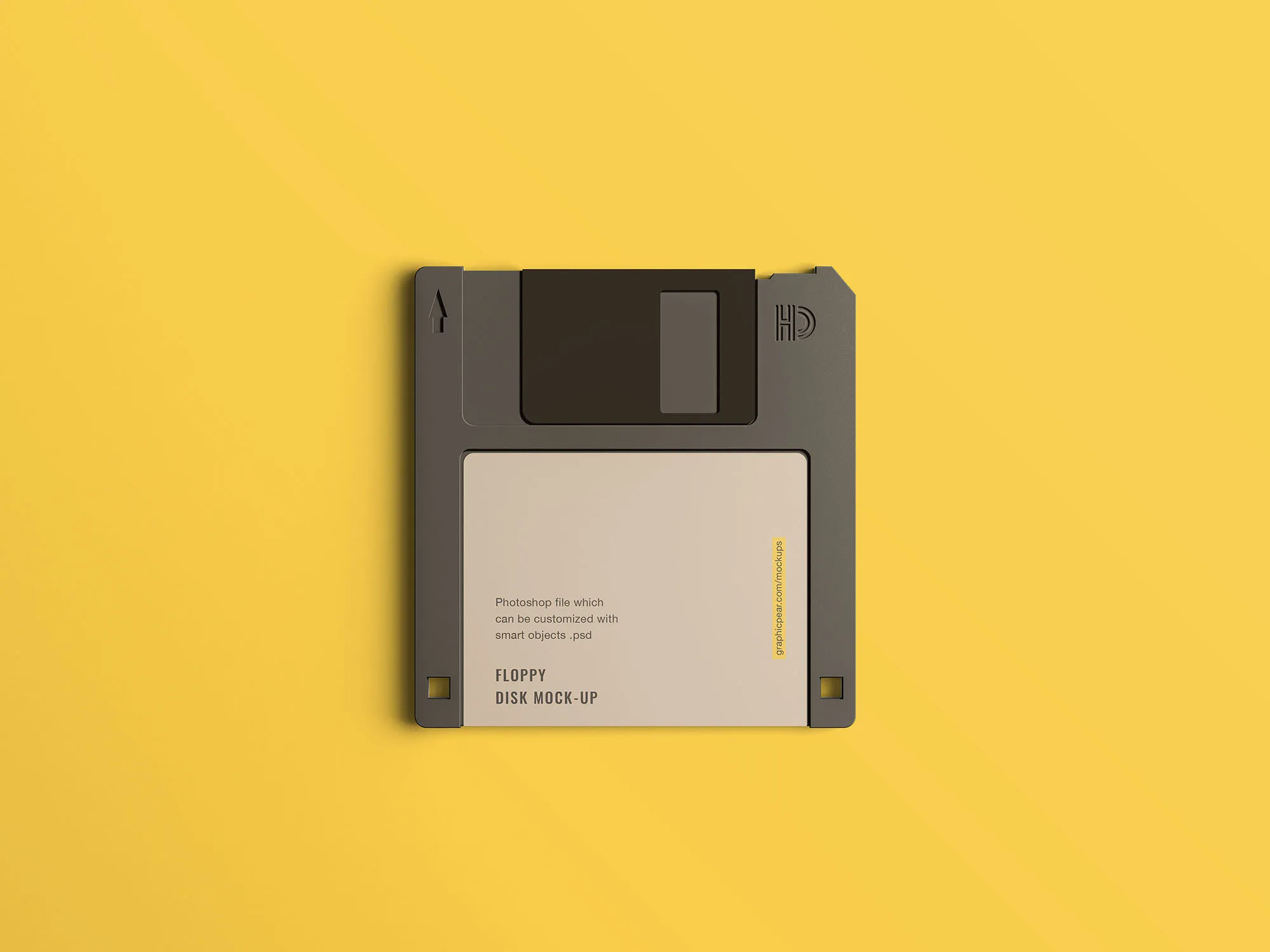 古董软盘外观设计样机模板 Floppy Disk Mockup插图