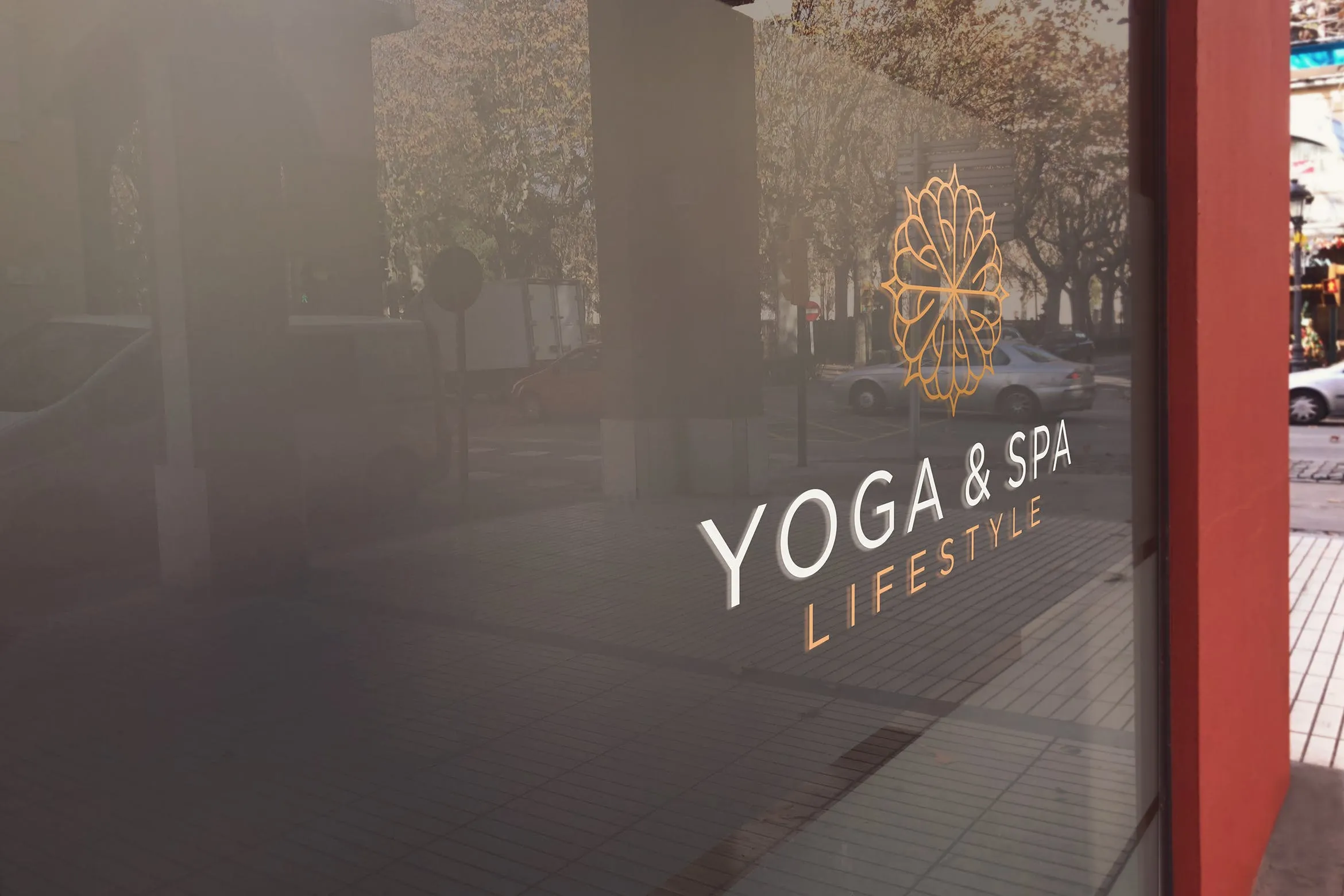 商铺玻璃门Logo店招效果图样机像素设计精选2 Store Glass Logo Mockup