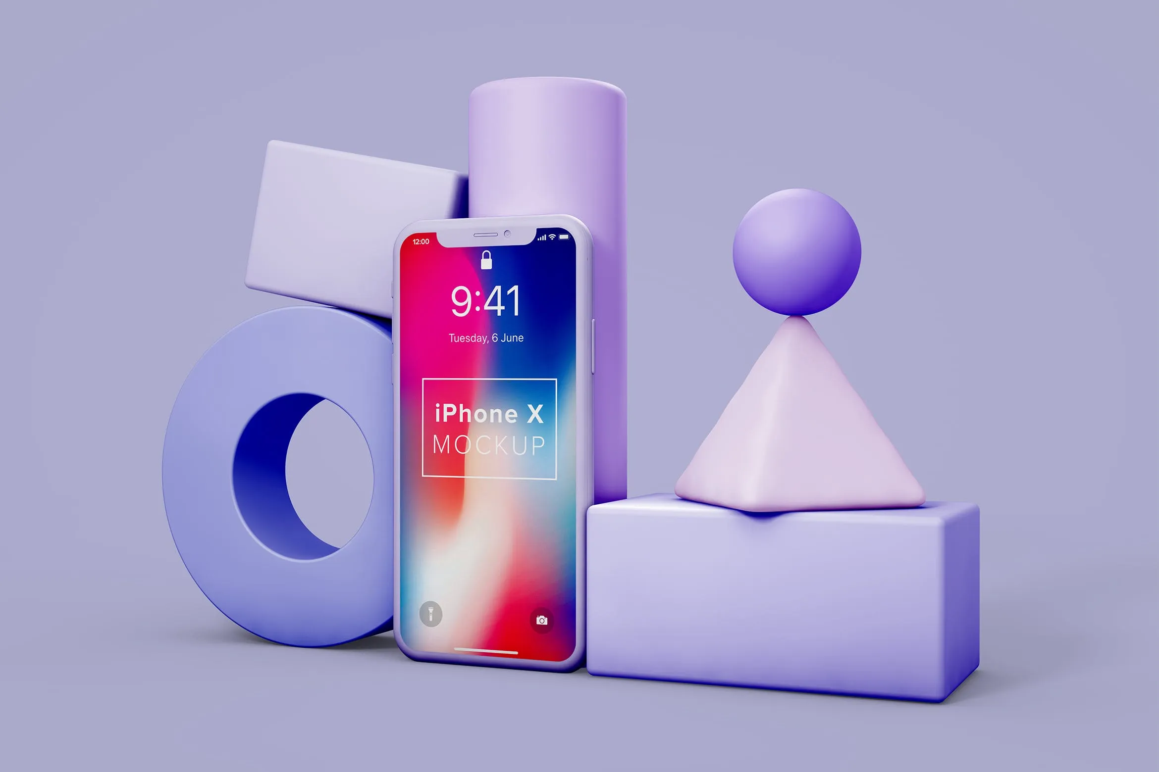 iPhone X手机创意场景样机模板 iPhone X Still Life Mockup插图