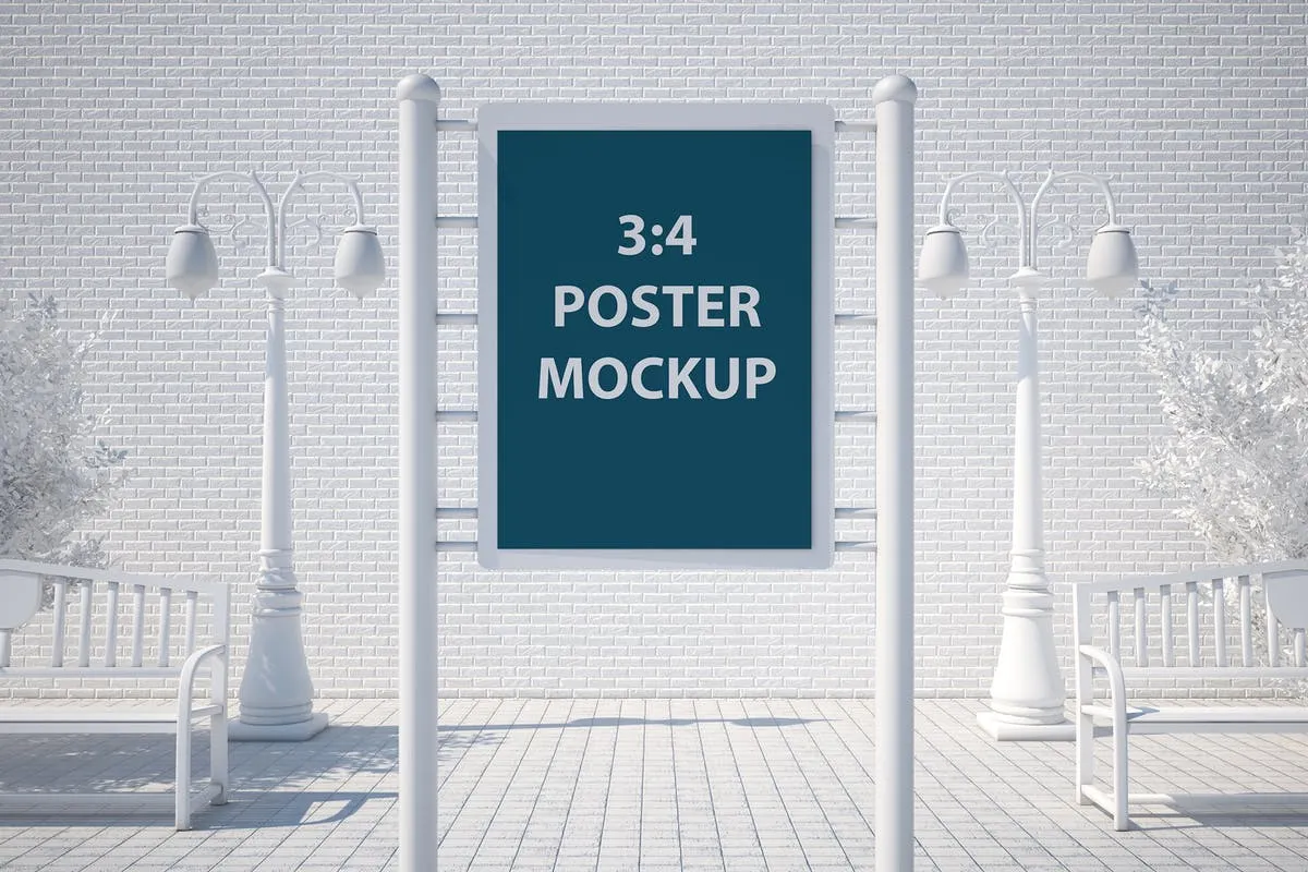 街头海报广告牌展示样机 Street Poster Mockup
