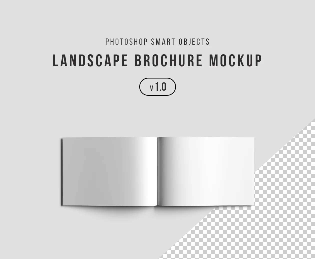 品牌宣传画册内页排版设计PSD样机 Landscape Brochure Mockup PSD插图