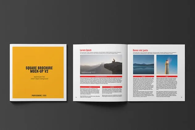 画册目录手册样机模板 Square Brochure / Catalogue Mock-Up插图(3)