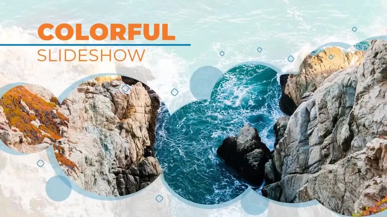 优雅的彩色幻灯片像素设计精选AE模板