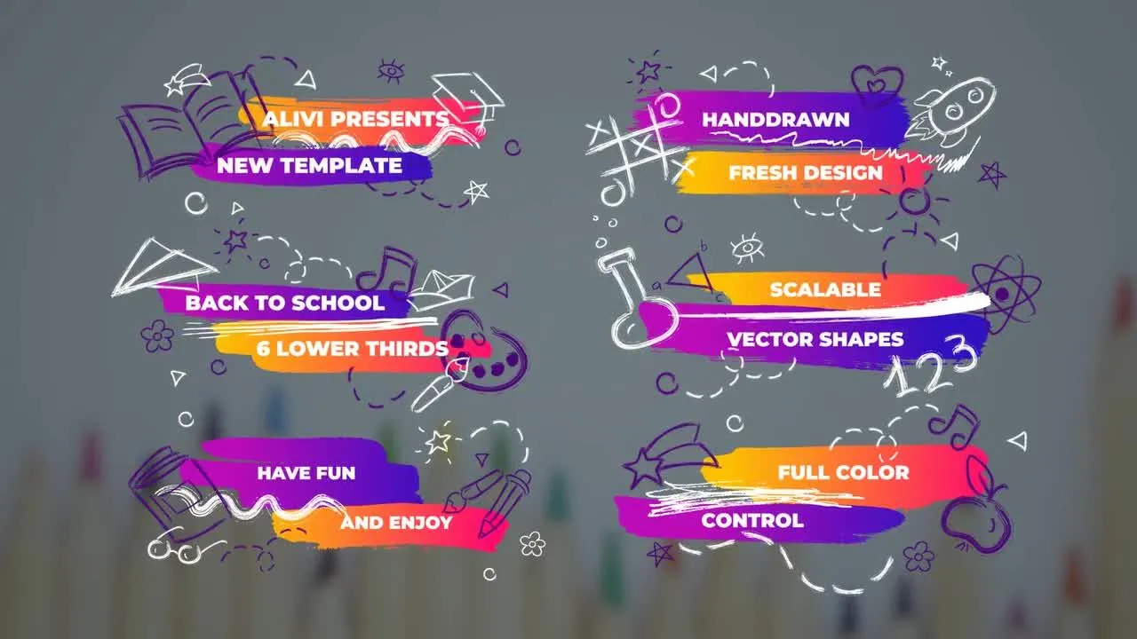 6个校园主题动画标题像素设计精选AE模板