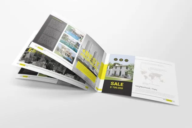 A4双折页宣传册样机模板V2 A4 Bifold Brochure Mockups 02插图(3)