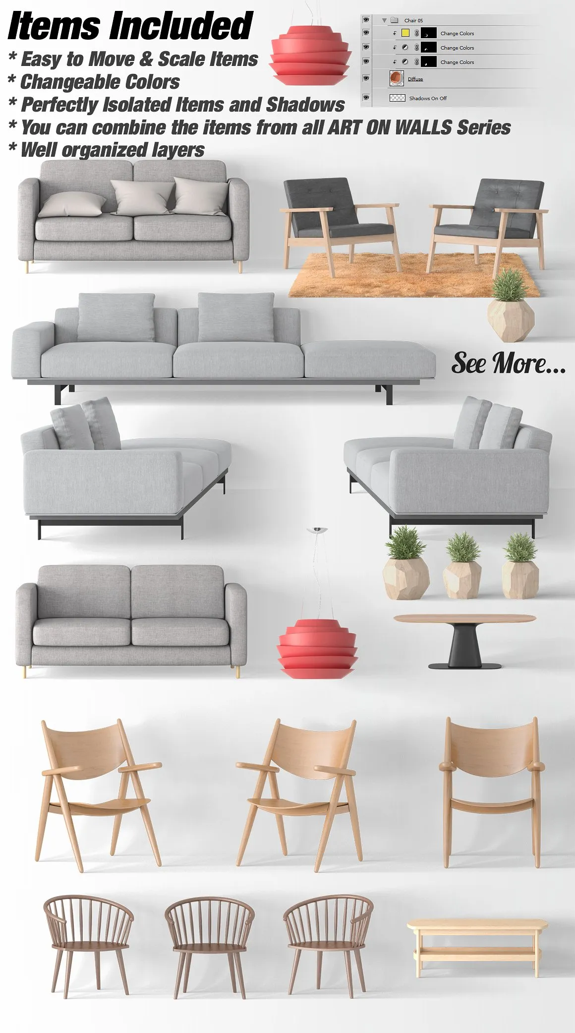 时尚简约的画框和墙壁样机插图(9)