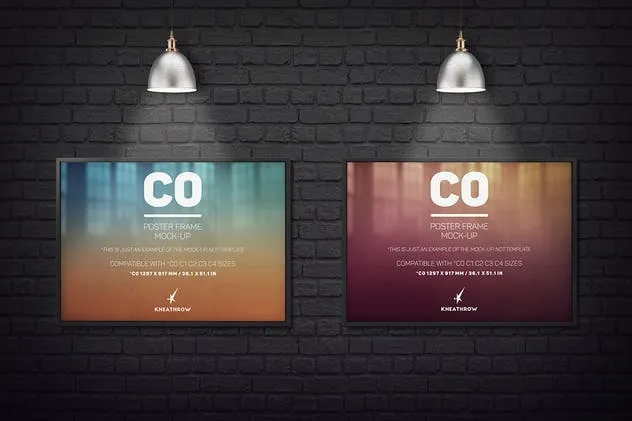 优雅海报画框样机模板 C0 Elegant Poster Frame Mock-Ups插图(8)