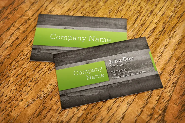 复古背景企业名片样机模版 Realistic Business Card Mockup Template 1插图(2)