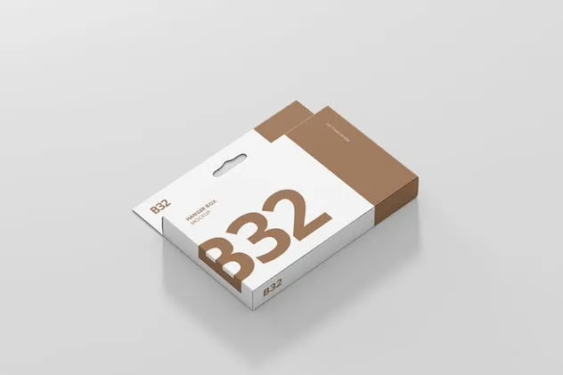 挂钩式宽边细长矩形盒子包装样机 Box Mockup – Wide Slim Rectangle Size with Hanger插图(5)