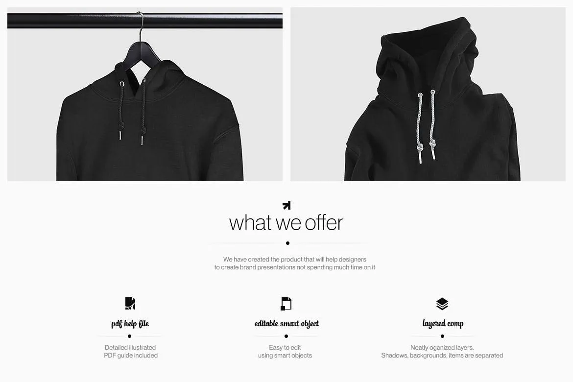 彩色连帽衫运动衫卫衣设计图样机模板 Color Hoodie Sweatshirt Mockup插图(1)