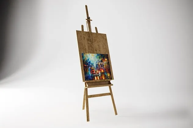 油画艺术作品展示样机 Art Canvas in studio插图(4)