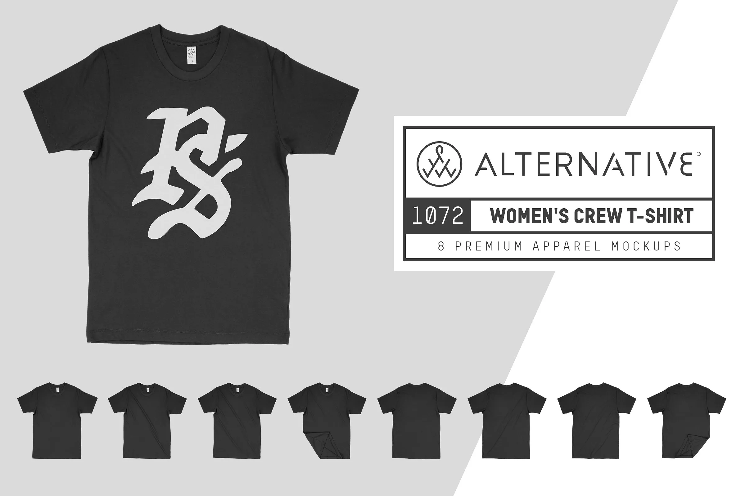 纯棉男士休闲T恤服装样机 Alternative Apparel 1072 Women#8217;s Tee