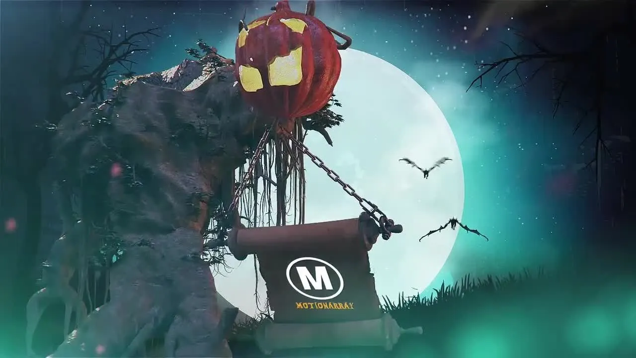 怪异恐怖神秘的万圣节幻灯片像素设计精选AE模板